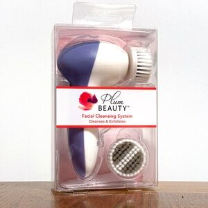 Plum Beauty Facial Cleansing System with 2 Brush Heads to Clean and Exfoliate